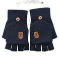 thumbnail image 2 of Xecvkr Electric Heating Gloves USB Winter Warm Gloves Plush Heated Flip Finger Mittens Charging Hand Warming Office Typing Computer Study Gift Indoor Use One Pair Adjustable Size 1PC, 2 of 5