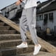 thumbnail image 4 of Pantalones largos para hombre, moda de verano, lisos, informales, con cintura elástica y bolsillos, 4 of 5