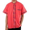 thumbnail image 2 of Men's Short Sleeve Mexican Guayabera Shirts Made in Mexico, Multiple Colors (XX-Large, Salmon), 2 of 2