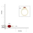 thumbnail image 4 of ANGARA Natural East-West Oval 1.25 ct Ruby Solitaire Ring with Diamonds in 14K Yellow Gold for Women (Size-8x6mm) | July Birthstone, Birthday, Anniversary, Jewelry Gift for Women | Natural Ruby Ring, 4 of 9