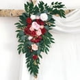 thumbnail image 3 of facefd Rustic Artificial Flower Swag Handmade Hanging Flowers Backdrop for Parties Arbor Ornament Red, 3 of 9