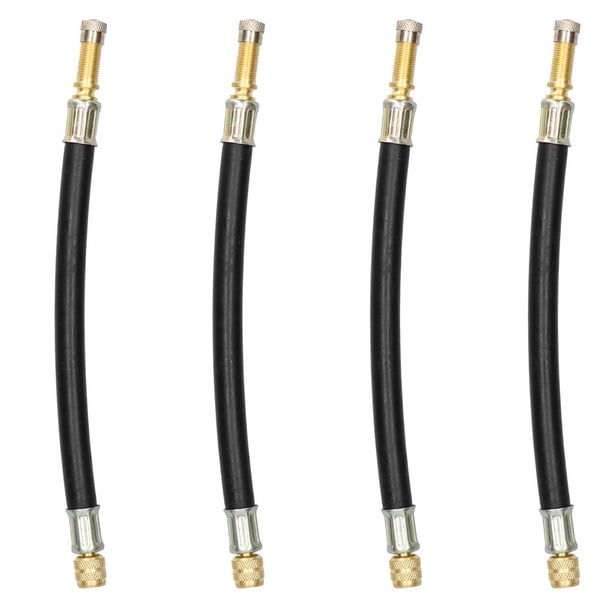 Adaptadores De Válvula De Neumático De Extensión Flexible 190Mm/7,47 Pulgadas Extensor De Válvula De Neumático Con Tapa De Metal Para Coches Universales Motocicletas Camiones 4 Uds Methold VI006354-00