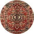 thumbnail image 1 of Ahgly Company Machine Washable Indoor Round Traditional Saffron Red Area Rugs, 4' Round, 1 of 7