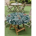 thumbnail image 4 of Outdoor Tablecloths with Umbrella Hole & Zipper, Dark Green Spring Floral Round Tablecloth 54 Inch, Farmhouse Flowers Elegant Pastoral Waterproof Table Cloth, Patio/Pool/Picnic Table Covers, 4 of 8