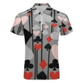 thumbnail image 4 of CASINO NIGHT'S CARD SUITES STRIPES GREY ART Men Zipper T-shirt Summer Casual Short Sleeve T-shirt Top, 4 of 7