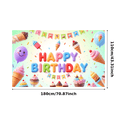 thumbnail image 3 of Yatrandify Colorful Theme Birthday Banner Decorative Design Happy Birthday Ice Cream Cone Lightweight for Birthday Party Kids Event, 3 of 8