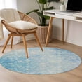 thumbnail image 4 of Blue Coastal Round Area Rug 3Ft Washable Small Circle Rugs for Kitchen Entryway, Summer Ocean Starfish Conch Seashells Non-Slip Carpet Floor Mats Indoor Outdoor Carpet Runner Aesthetic Home Decor, 4 of 8