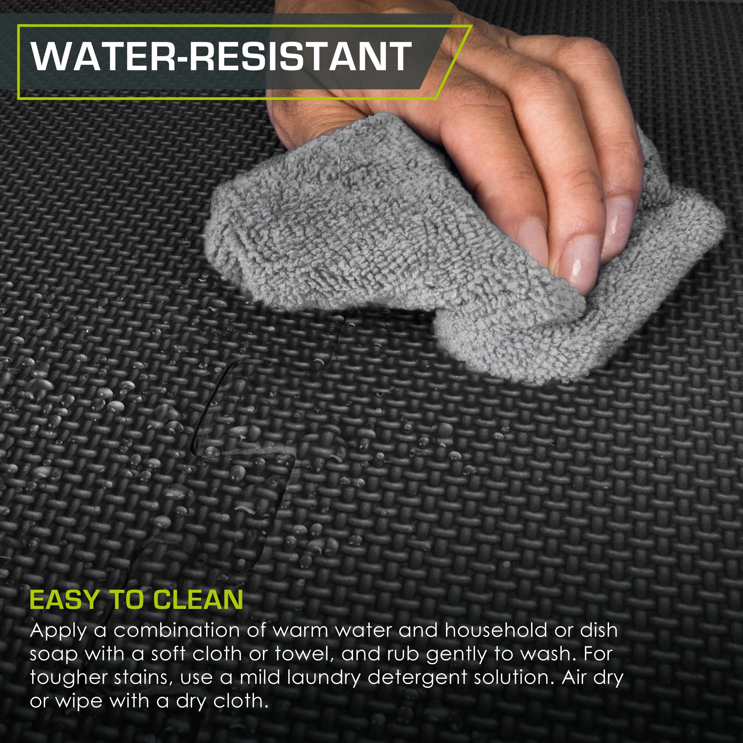Weaved Pattern Extra Thick Exercise Puzzle Mat 1-inch  Eva Foam Interlocking Tiles For Protective Cushioned Flooring Home And Gym Equipment; Black 72 Sq Ft 18