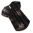 thumbnail image 4 of Sonducket Camiseta de mujer Camiseta plisada estampada Top Cuello Blusa de manga corta Prendas para la parte del cuerpo Negro METRO Sonducket AP003086-02, 4 of 6