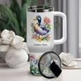 thumbnail image 2 of Personalized Mallard Duck Gift Tumbler 40oz – Custom Name Stainless Coffee Travel Cup with Straw Handle Lid – Present for Girls Women Birthday Christmas Bird Lovers, 2 of 6