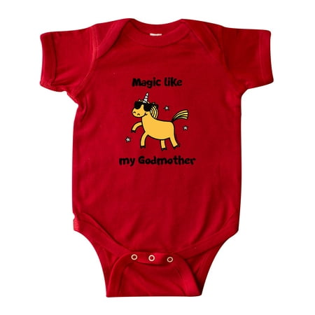 

Inktastic Unicorn Magic like my Godmother Gift Baby Boy or Baby Girl Bodysuit