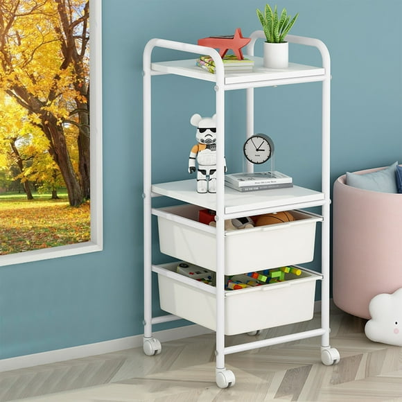 Kitchen Utensil Set Toy Storage Rack Baby Storage Shelf Kindergarten Home Living Room Children Multi-layer Sorting And Organizing Floor Shelves, White