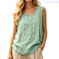 thumbnail image 2 of Lixiuxyad Cute Tank Tops for Women Elegant Embroidered Sleeveless Top For Relaxed Fit Tank With Casual Vibe Without Logo,Green XXL, 2 of 6