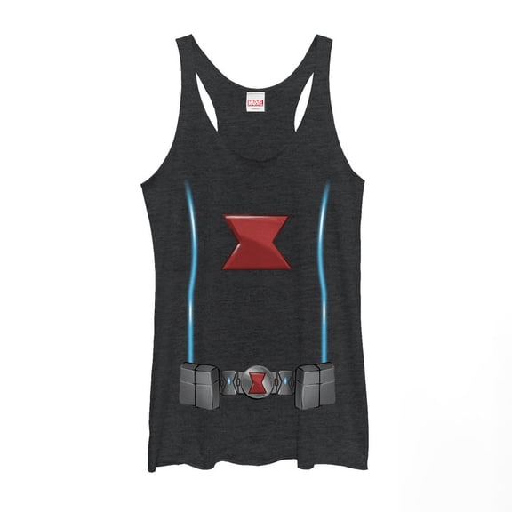 Women's Marvel Black Widow Costume  Racerback Tank Top Black Heather X Large