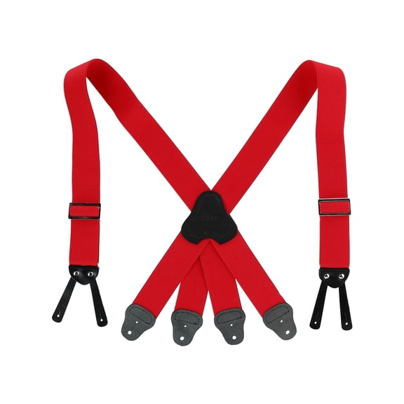 CTM Elastic Button-End 2 Inch Fireman Suspenders (Men)