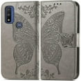 thumbnail image 2 of Compatible with Motorola Moto Edge Plus 2022 Wallet Case for Women, Leather Flip Folio with Kickstand Magnetic and Card Holder Protective Case for Moto Edge Plus 2022 Butterfly Grey SD, 2 of 14