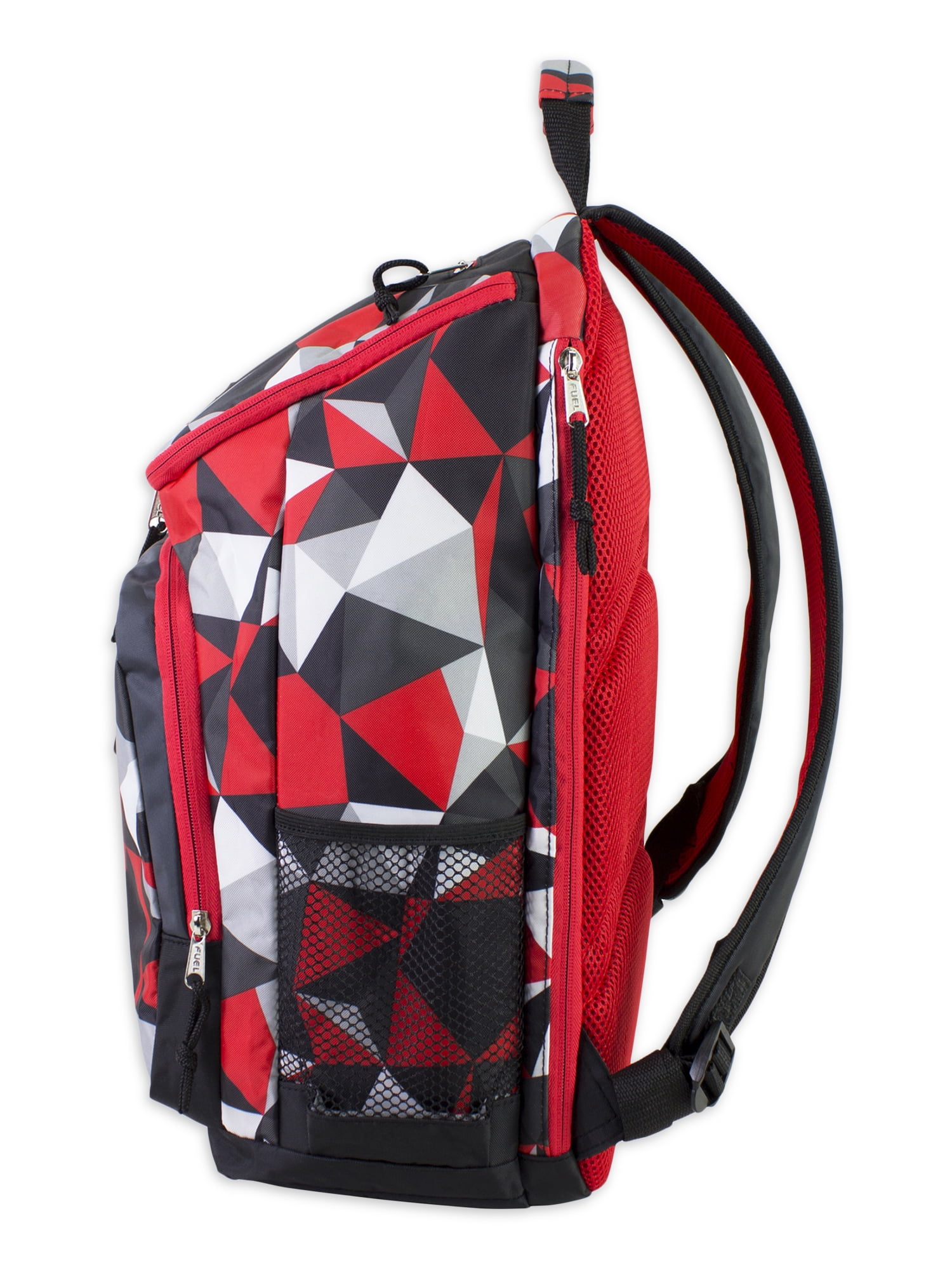 Fuel Unisex Wide Mouth Backpack, Red Black Diamonds