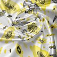 thumbnail image 7 of Ambesonne Floral Valance & Curtain, Linear Style Circles Flowers, 55"x24", Pale Yellow Charcoal Grey, 7 of 7