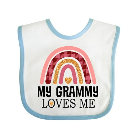 

Inktastic My Grammy Loves Me Girls Boho Rainbow Gift Baby Girl Bib