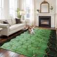 thumbnail image 2 of Green Geometric Area Rugs 5'x8', Washable Small Throw Rugs for Classroom Bedroom, Ombre Modern Abstract Art Indoor Outdoor Rug Non-Slip Low Pile Carpet Runner Reversible Floor Mats, 2 of 8