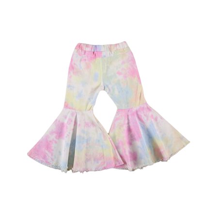 

Emmababy Baby Girl Tie Dye Flared Jeans Bell-Bottom Spring Fall Outfit