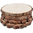 thumbnail image 2 of Natural Round Discs Rustic Wood Slices 4 PCS 8.2-9 inch Unfinished Wood kit Circles Crafts Tree Slices with Bark Log Discs for DIY Arts and Wedding Party Potluck Banquet Ornaments Decorations, 2 of 3