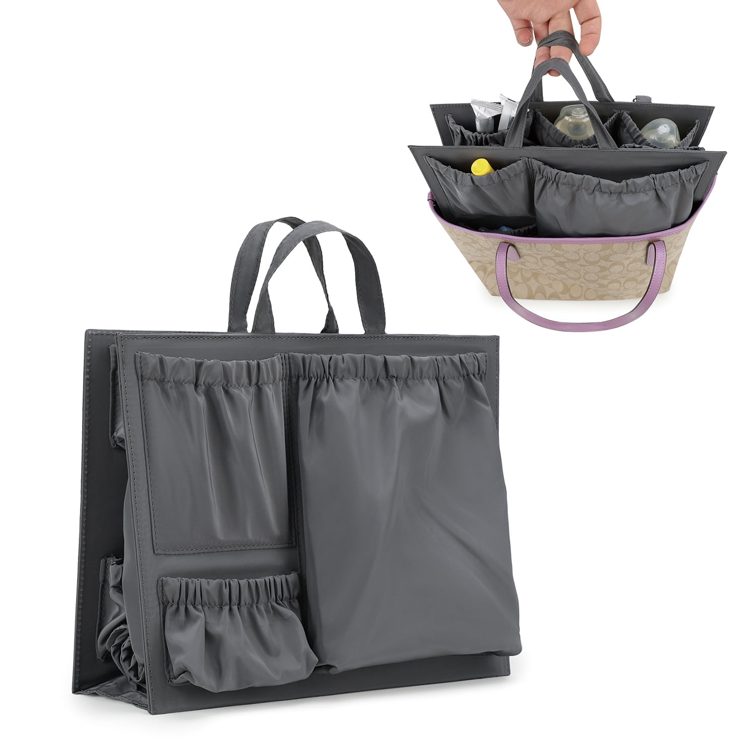 SPEKSEE Tote Bag Organizer Insert - Multi-Pocket Storage for Maternity and Baby Items, Convertible Diaper Bag