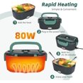 thumbnail image 3 of Heated Lunch Box with Heating Time Controller, Automatic Heat Preservation 110V Electric Lunch Box for Home/Office, Portable Food Warmer 12V/24V for Car/Truck with 80W Self Heating, 3 of 5