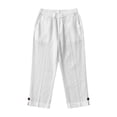 thumbnail image 6 of Dagugfen Cotton Linen Capris for Women with Pockets Straight Leg Drawstring Elastic Waist Capri Pants Lightweight Casual Beach Pants, 6 of 8