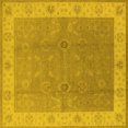 thumbnail image 1 of Ahgly Company Machine Washable Indoor Square Oriental Yellow Traditional Area Rugs, 4' Square, 1 of 4
