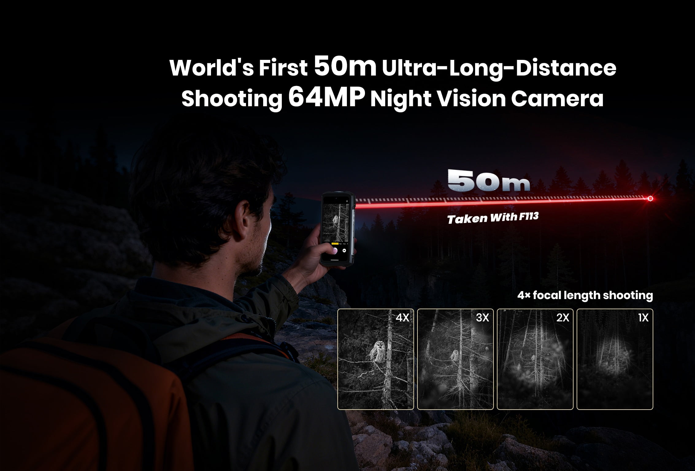FOSSiBOT Rugged Phone F113 5G with 64MP Long-Range Night Vision Camera, 20000mAh 6.78" 120Hz FHD+, 36GB+512GB,50MP+32MP Cameras,50m Strong Flashlight, Colorful Ambient Lighting with Music Rhythm
