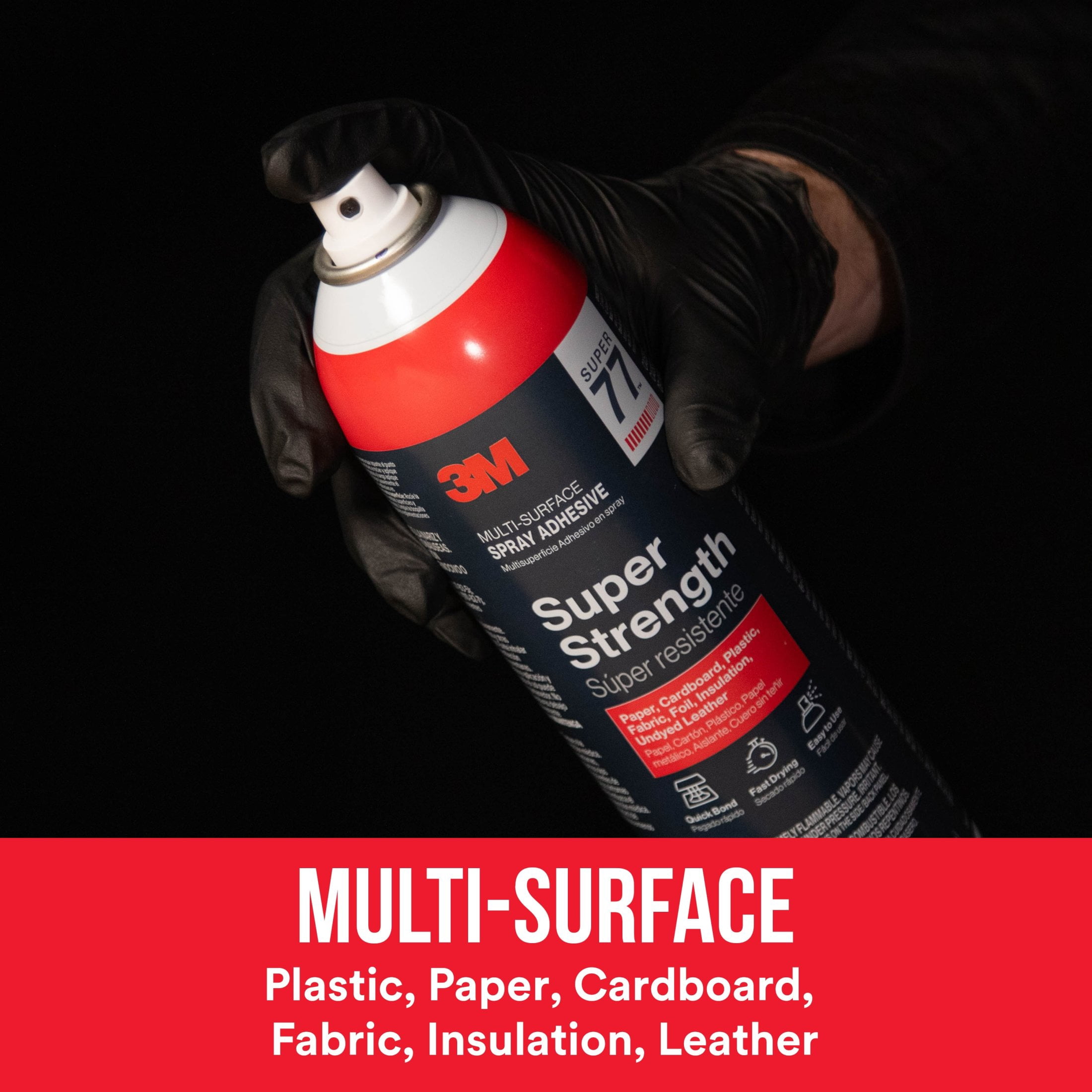 (6 pack) 3M Super 77 Multi-Surface Spray Adhesive, Glue, Fabrics, Crafts, 14.1 oz