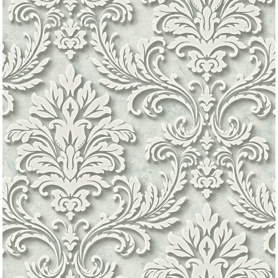 Framed Damask Wallpaper In Light Blue Ds60102 By Wallquest Framed Damask Wallpaper In Light Blue Ds60102 By Wallquest