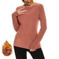thumbnail image 6 of Chiccall Womens Fleece Long Sleeve Shirts Warm Basic Layer Tops Casual Crew Neck Fall Winter Blouse, 6 of 7