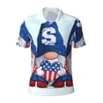thumbnail image 2 of Daiia Cute Gnomes in USA Pattern Men’s Polo Shirts,Solid Deck Shirt,Classic Fit, Breathable Cotton Polo for Casual and Sport Wear-XX-Large, 2 of 7