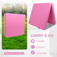 thumbnail image 4 of 2-Folding Exercise Mat for Kids, 6'X3'X4" Foldable Gymnastics Mat, Home Gym Tumbling Mat with Carrying Handles, Polymeric Sponge, 2 Panel, Waterproof, Use for Fitness Aerobics Stretching, Rose Pink, 4 of 8
