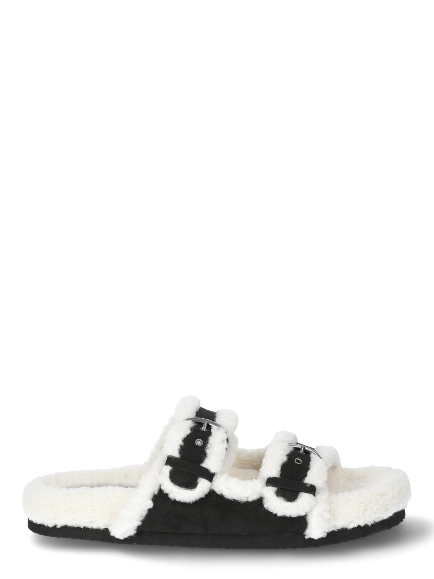 No Boundaries Women's Cozy Double Buckle Sandals