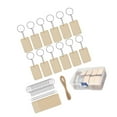 thumbnail image 1 of thinsony Blank Keychain Set Unfinished Wood Blank Tags 10m Rope DIY Crafts Keychain, 1 of 9