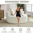 thumbnail image 5 of FIRSCOOK 55.9" Oversized Round Chair Lounge Chaise Indoor, Corduroy Cloud Sofa Chair, White, 5 of 6