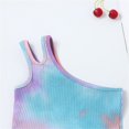 thumbnail image 4 of Xudanell Girls Athletic Shirts One Shoulder Racerback Crop Sleeveless Toddler Kids Top for Ballet Gymnastics Activewear Blue 18-24 Months, 4 of 4