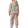 thumbnail image 5 of Gzbliryd Girls Graphic Jogging Suits Sweatsuits 2 Piece Set Oversized Hoodie and Sweatpants Fall set for girls Winter Clothes (Khaki,10-11 Years), 5 of 8