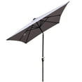 thumbnail image 6 of 10ft x 6.5ft Solar LED Patio Umbrella with Crank & Tilt, Light Slate Grey Rectangle Outdoor Umbrella for Pool & Garden, 6 of 9