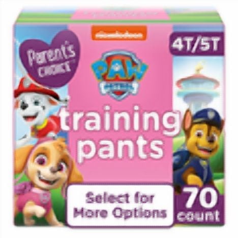 Parentt's-Approved Choice Paw Patrol Training Pants for Girls, 4T/5T, 70 Count (Select for More Options)