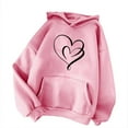 thumbnail image 3 of DDAPJ pyju Teen Girls Hooded Sweatshirt 2025 Fall Fashion, Womens Casual Pocket Hoodie Long Sleeve Drawstring Sweatshirts Cute Heart Print Pullover Hoodies, 3 of 4