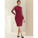 thumbnail image 2 of Vestido Midi Allegra K Elegante Manga Larga Borgoña M, 2 of 5