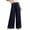 #03 Navy 【Mix, Match & Rotate: Stock Up on Daily Colors】, variant on Women's Cotton Linen Pants with Pockets, Mid Elastic Waist Straight Wide Leg Trousers, Soft Loose Flowy Drawstring Pants, Casual Dressy Pants for Business Lounge Summer Beach,