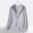thumbnail image 5 of cllios Womens UPF 50+ Sun Protection Jacket Lightweight Quick Dry Full Zip Long Sleeve Sun Shirts Breathable Packable Outdoor Running Hiking Hoodie Rash Guard Plus Size, 5 of 6