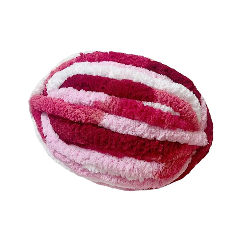 Thick Chunky Yarn Filling Polyester Yarn for Knitted Blanket Weaving Sweater Pink, Size: 27m