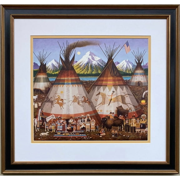 Charles Wysocki "The Americans" New CUSTOM FRAMED Art Americana Native Rural Generic