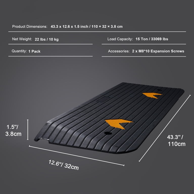 KFFKFF Rubber Threshold Ramp, 1.5-Inch Rise Heavy-Duty photo 7
